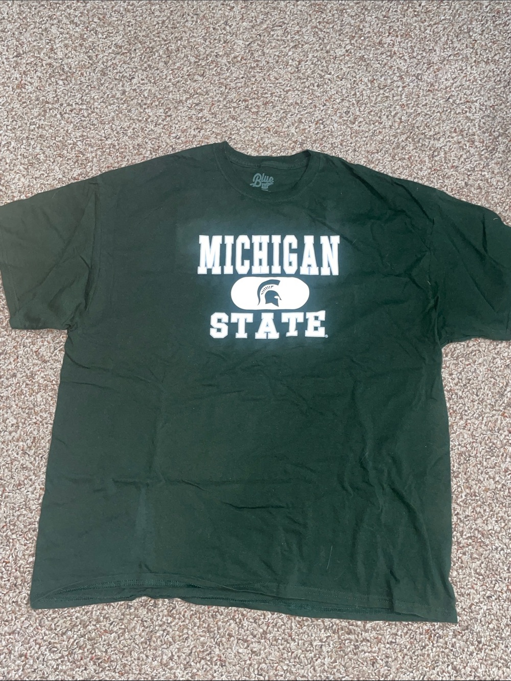 Blue 84 Michigan State Dark Green Graphic Tee with White Logo